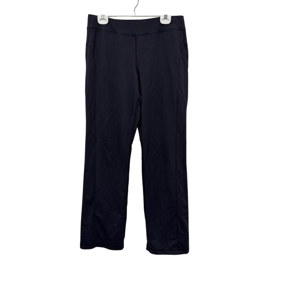 Eddie‎ Bauer Sport Black Straight Leg Athletic Pants Women's Large Side Pocket
